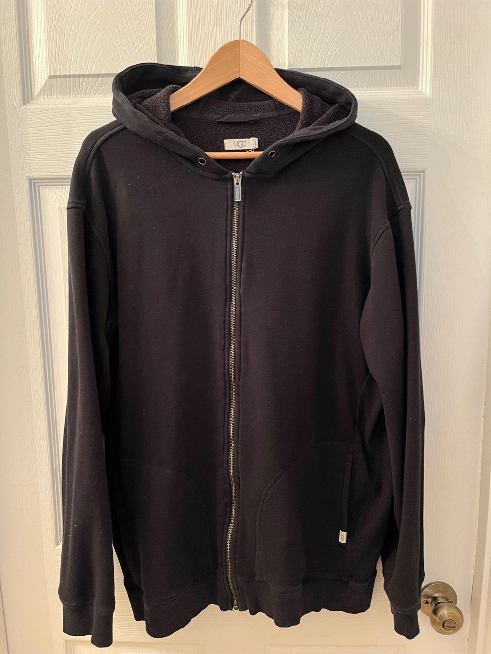 UGG Men's Black Elliot Full-Zip Hooded Sweatshirt XL
